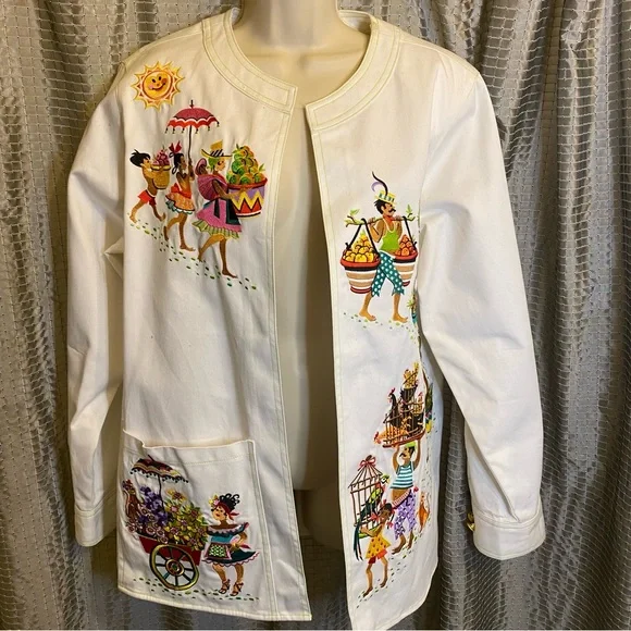 Bob Mackie Jackets Coats Vintage Bob Mackie Wearable Art Jacket Sz Large Poshmark